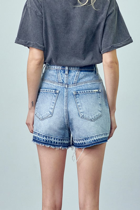 Super High Rise Released Hem Denim Shorts