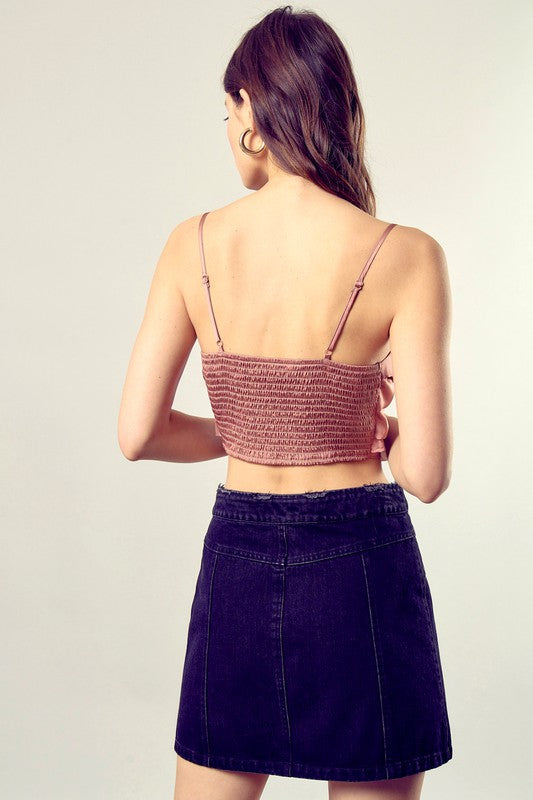 Front Tie-Up Cami Crop Top