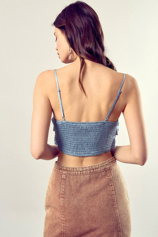 Front Tie-Up Cami Crop Top