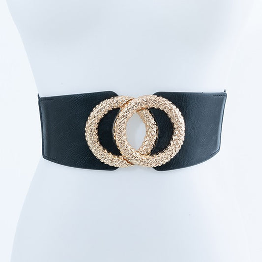 TEXTURED METALLIC O BUCKLE FASHION BELT