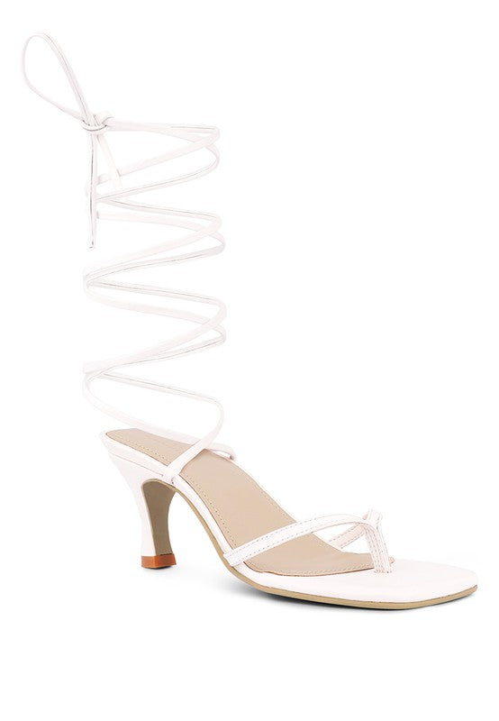 DORITA Kitten Heel Lace Up Sandal