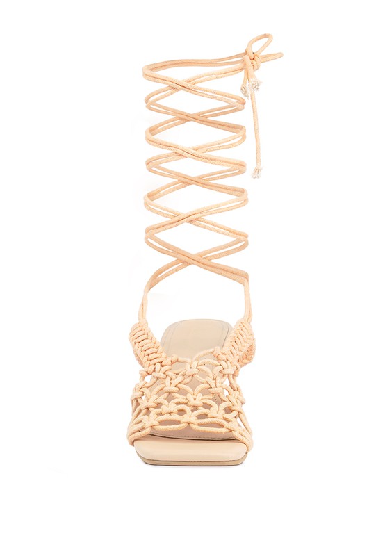 BEROE Braided Handcrafted Lace Up Sandal