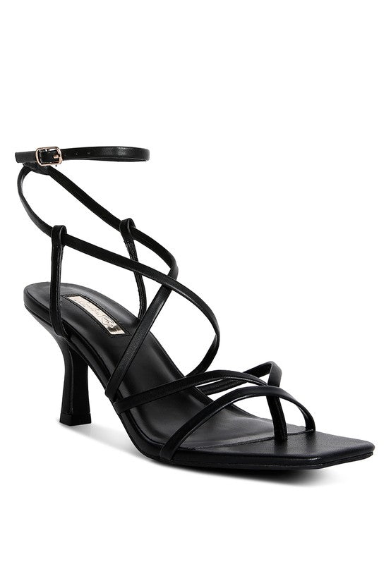 Peri Peri Faux Leather Strappy Heels