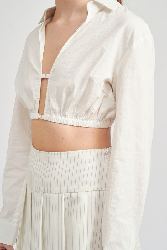 OPEN BACK CROPPED SHIRT