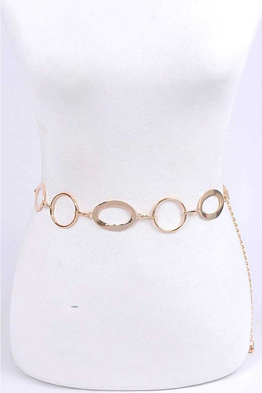 Oval Ring Fashion Chain Belt