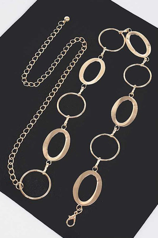Oval Ring Fashion Chain Belt