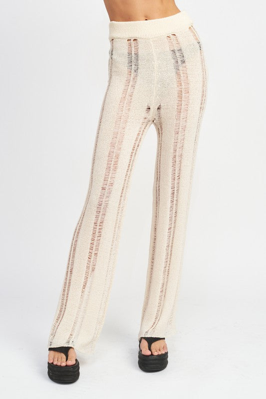 LADDERED HIGH WAIST FLARE PANT