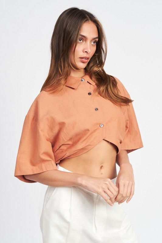 WIDE SLEEVE CROPPED TOP