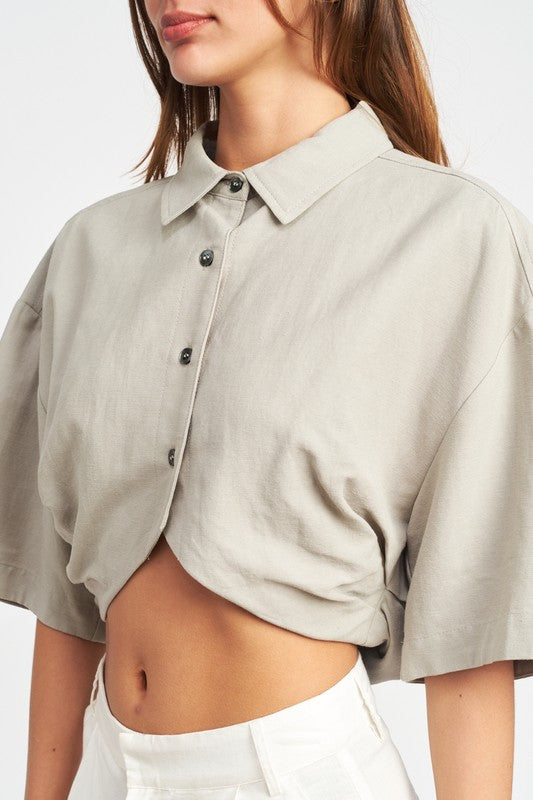 WIDE SLEEVE CROPPED TOP