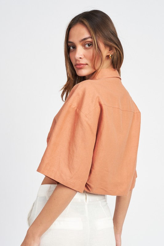 WIDE SLEEVE CROPPED TOP