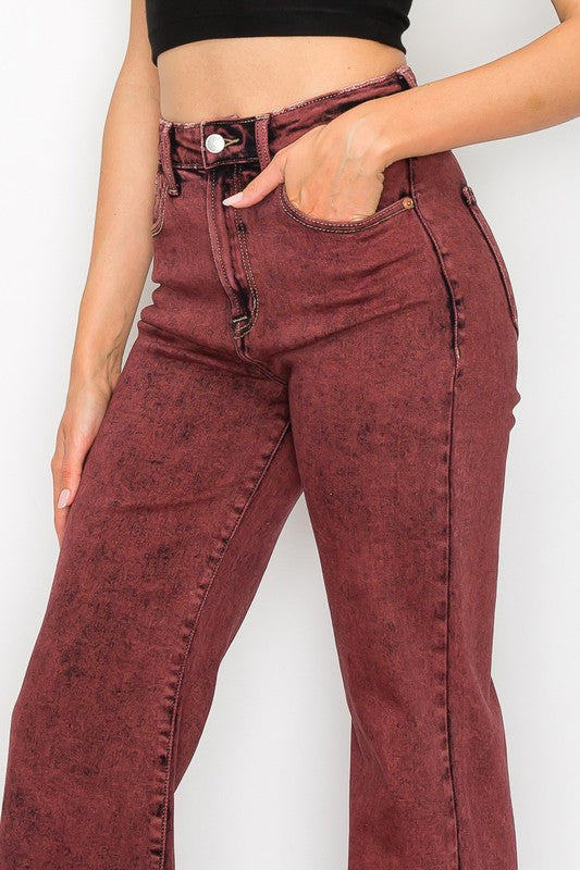 PLUS SIZE - HIGH RISE FLARED LEG JEANS