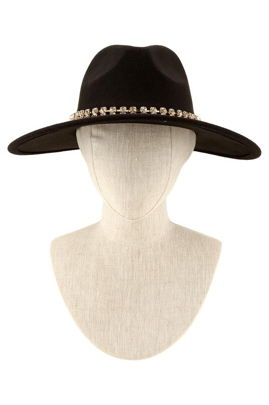 Rhinestone Accent Fedora Hat