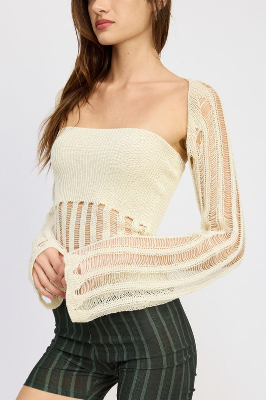 OPEN KNIT SHRUG