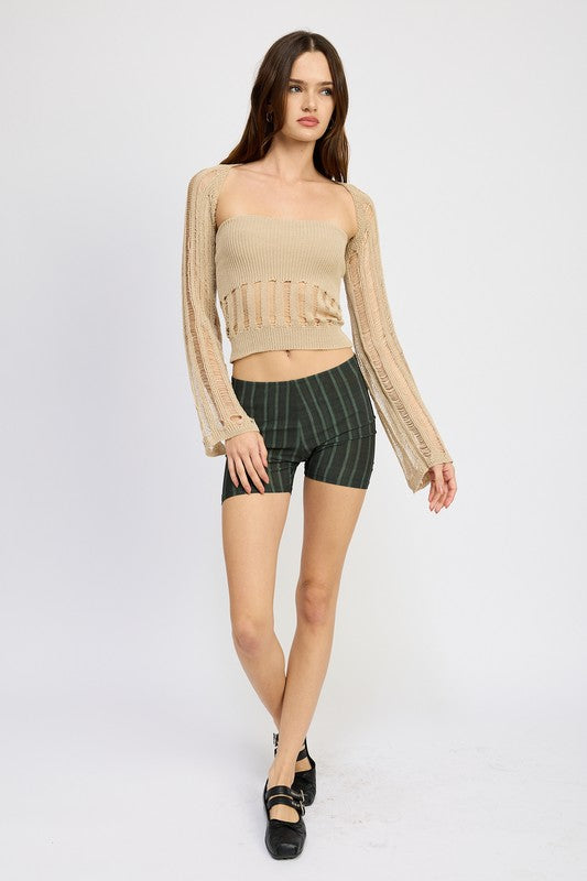 OPEN KNIT SHRUG